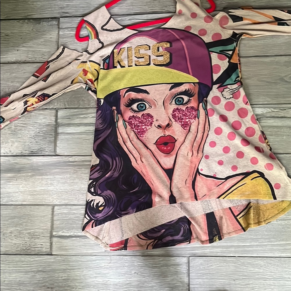 Pink and Yellow Cold Shoulder Raglan Mini Dress